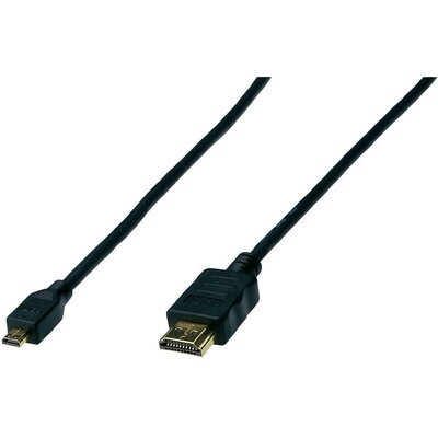 HDMI ethernet kábel [1x HDMI dugó - 1x HDMI D dugó] 2m fekete Digitus AK-330109-020-S