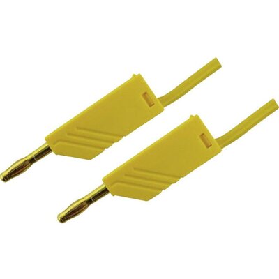 Mérőzsinór, mérővezeték 2db 4mm-es toldható banándugóval 2,5 mm² PVC, 50cm sárga SKS Hirschmann MLN 50/2,5 Au