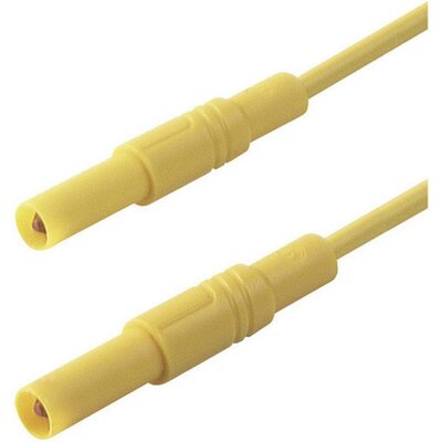 Mérőzsinór, szigetelt mérővezeték 2db 4mm-es toldható banándugóval 1 mm² PVC, 1 m sárga SKS Hirschmann MLS GG 100/1