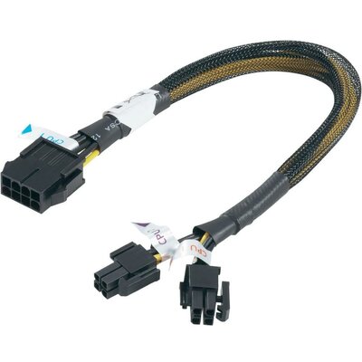 PCI tápkábel [1x PCIe dugó 8 pólusú - 2x PCIe dugó 4 pólusú] 0.30 m Akasa