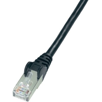 RJ45-ös patch kábel, hálózati LAN kábel CAT 5e SF/UTP (1x RJ45 dugó - 1x RJ45 dugó) 5 m Fekete 972146
