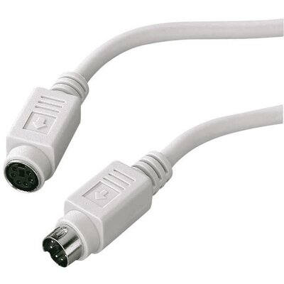 PS/2 billentyűzet, egér hosszabbító kábel (1x PS/2 dugó - 1x PS/2 alj) 2 m Szürke 972547