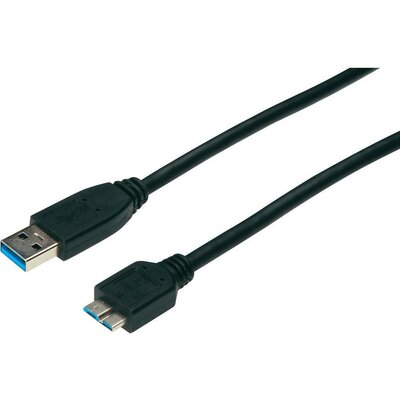USB kábel A/mikro B, 1 m, fekete AK-112339