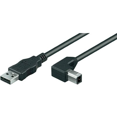USB kábel A/B, 1 m, hajlított