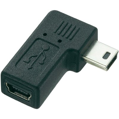 USB 2.0 átalakító, mini B dugóról aljra, 90 °-ban hajlított