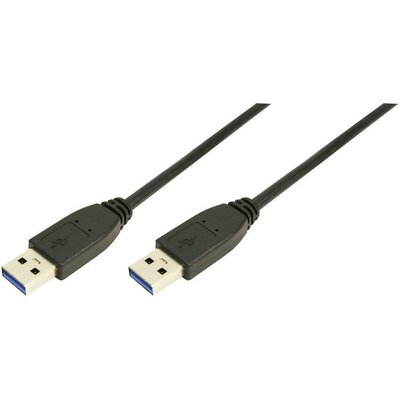 USB kábel, A típusú dugóról A típusú dugóra, 3 m, fekete, LogiLink®