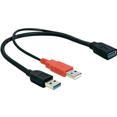 Átalakító, USB 3.0 A típusú aljról + USB 3.0 A típusú dugóról USB 2.0 A típusú dugóra, Delock