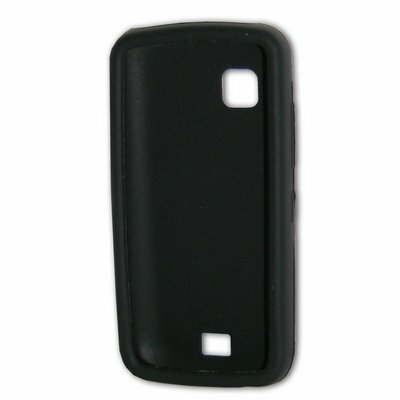 Hátlapvédő telefontok gumi / szilikon, Fekete [Nokia C5-03]