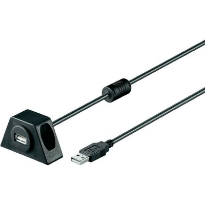 USB hosszabbító kábel USB 2.0 anya/apa, fekete, 1,2 m, goobay