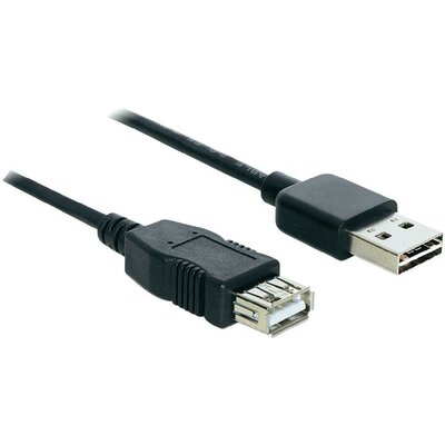 USB kábel [1x USB 2.0 dugó A - 1x USB 2.0 aljzat A] 1 m Fekete Delock