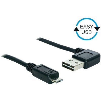 USB kábel [1x USB 2.0 dugó A - 1x USB 2.0 dugó A] 2 m Fekete Delock