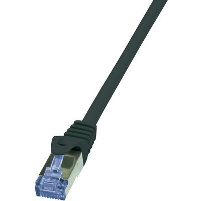 RJ45 Hálózati csatlakozókábel, CAT 6A S/FTP [1x RJ45 dugó - 1x RJ45 dugó] 7,5 m, fekete LogiLink