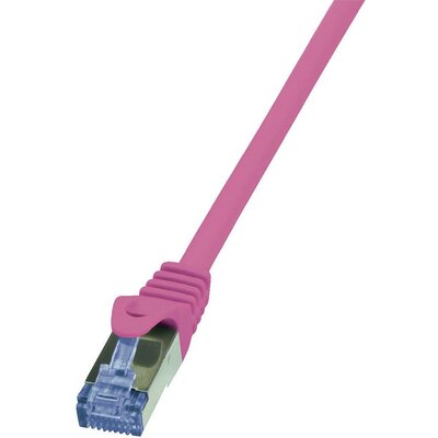 RJ45 Hálózati csatlakozókábel, CAT 6A S/FTP [1x RJ45 dugó - 1x RJ45 dugó] 0,25 m LogiLink, rózsaszín