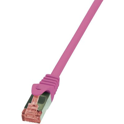 RJ45 Hálózati csatlakozókábel, CAT 6 S/FTP [1x RJ45 dugó - 1x RJ45 dugó] 0,5 m LogiLink, rózsaszín