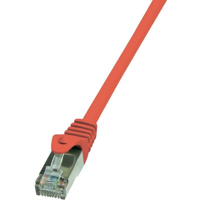 RJ45 Hálózati csatlakozókábel, CAT 6 F/UTP [1x RJ45 dugó - 1x RJ45 dugó] 0,25 m, piros LogiLink