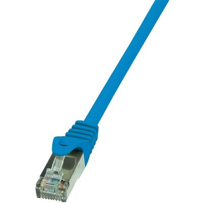 RJ45 Hálózati csatlakozókábel, CAT 5e F/UTP [1x RJ45 dugó - 1x RJ45 dugó] 0,25 m, kék LogiLink