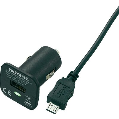 Szivargyújtó USB töltő adapter, Micro USB kábellel 12V/5VDC 2400mA Voltcraft CPS-2400