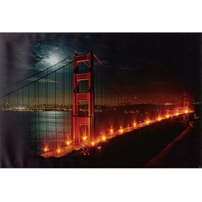 LED-es dekorációs falikép, Golden Gate híd Heitronic 34009