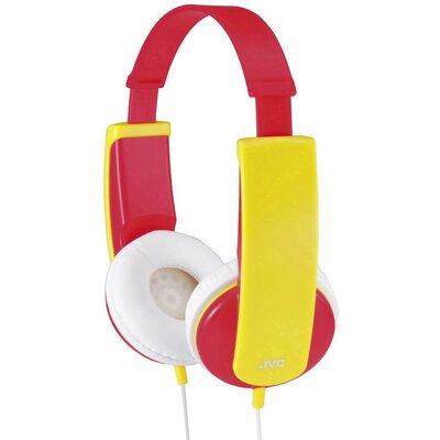 Fejhallgató gyermekeknek, hangerőszabályozóval, piros/sárga, JVC HA-KD5-VE