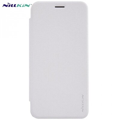 Nillkin Sparkle műanyag telefontok (mikroszálas bőr flip, oldalra nyíló) Fehér [Asus Zenfone 2 (ZE500CL)]