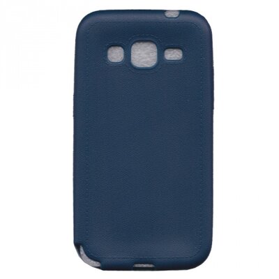 Hátlapvédő telefontok gumi / szilikon (ultravékony, bőrhatás), Kék [Samsung Galaxy Core Prime (SM-G360), Galaxy Core Prime LTE (SM-G361)]