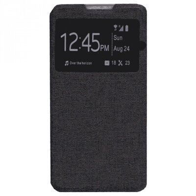 Telefontok álló, bőr hatású (flip, oldalra nyíló, S-View Cover) Fekete [LG G4c (H525n)]