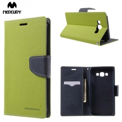 Mercury Fancy Diary Telefontok álló, bőr (FLIP, mágneses, oldalra nyíló, bankkártya tartó, asztali tartó funkció) Zöld [Samsung Galaxy A8 (SM-A800F)]