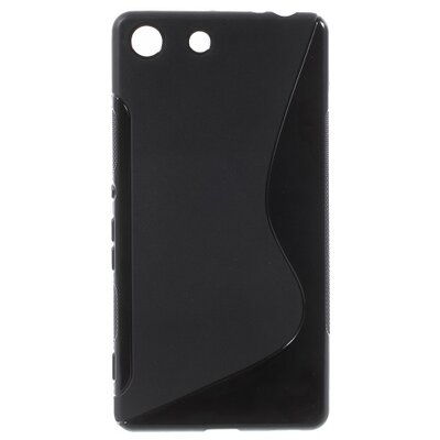 Hátlapvédő telefontok gumi / szilikon (S-line) Fekete [Sony Xperia M5]