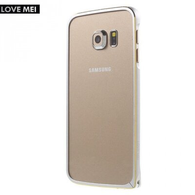 Love mei LOVE MEI hátlapvédő telefontok alumínium keret (BUMPER) Ezüst [Samsung Galaxy S6 EDGE (SM-G925F)]
