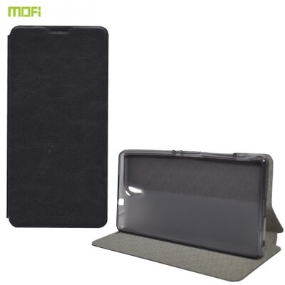 Mofi MOFI RUI Telefontok álló, bőr hatású (flip, oldalra nyíló, asztali tartó funkció) Fekete [Sony Xperia C5 Ultra]
