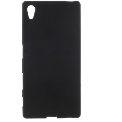 Hátlapvédő telefontok gumi / szilikon (matt, fényes keret) Fekete [Sony Xperia Z5]