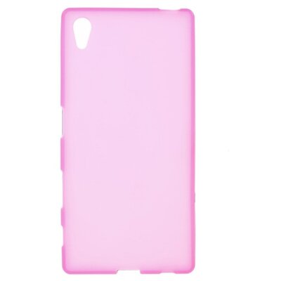 Hátlapvédő telefontok gumi / szilikon (matt, fényes keret) Rózsaszín [Sony Xperia Z5]