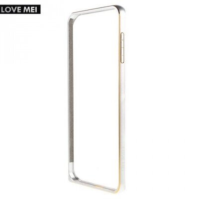 Love mei LOVE MEI hátlapvédő telefontok alumínium keret (BUMPER) Ezüst [Samsung Galaxy S6 EDGE + (SM-G928)]