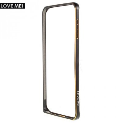 Love mei LOVE MEI hátlapvédő telefontok alumínium keret (BUMPER) fekete [Samsung Galaxy S6 EDGE + (SM-G928)]