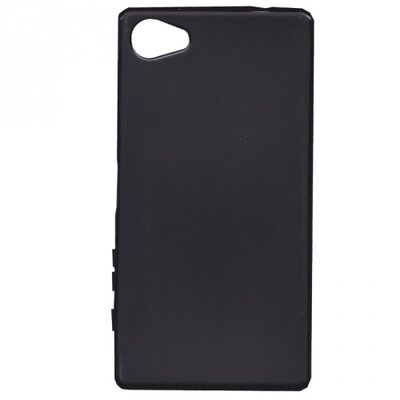 Hátlapvédő telefontok gumi / szilikon (matt, fényes keret) Fekete [Sony Xperia Z5 Compact]