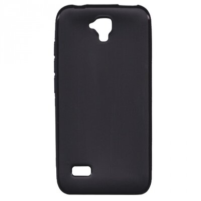 Hátlapvédő telefontok gumi / szilikon (matt, fényes keret) Fekete [Huawei Y5 (Y560)]