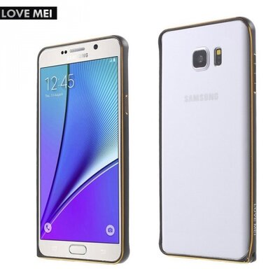 Love mei LOVE MEI hátlapvédő telefontok alumínium keret (BUMPER) fekete [Samsung Galaxy Note 5 (SM-N920)]