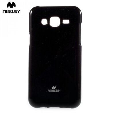 Mercury Goospery hátlapvédő telefontok gumi / szilikon (csillámporos) fekete [Samsung Galaxy J5 (SM-J500)]