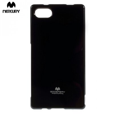Mercury Goospery hátlapvédő telefontok gumi / szilikon (csillámporos) fekete [Sony Xperia Z5 Compact]