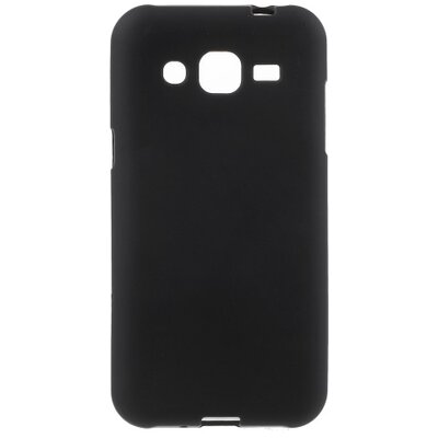 Hátlapvédő telefontok gumi / szilikon (matt, fényes keret) Fekete [Samsung Galaxy J2 (SM-J200)]