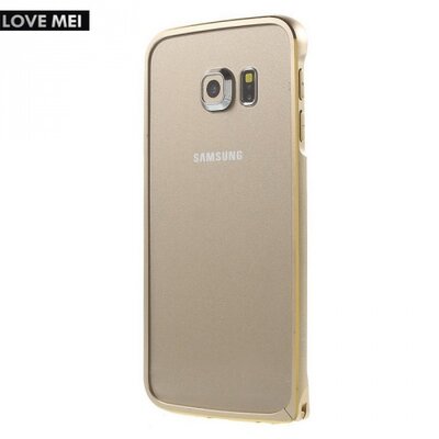 Love mei LOVE MEI hátlapvédő telefontok alumínium keret (BUMPER) Arany [Samsung Galaxy S6 EDGE (SM-G925F)]