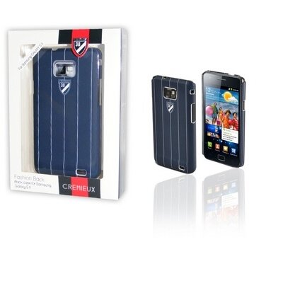 CREMIEUX műanyag hátlapvédő telefontok hátlap DERBY (kijelzővédő fóliával), Kék CSÍKOS [Samsung Galaxy S2 (GT-I9100)]