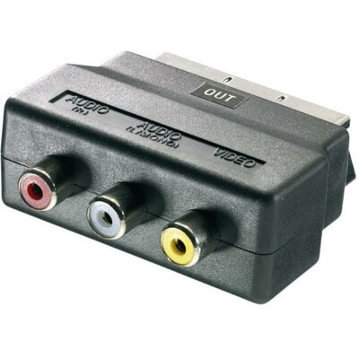 SCART dugó/3 x RCA aljzat (in) átalakító adapter, SpeaKa Professional 50159