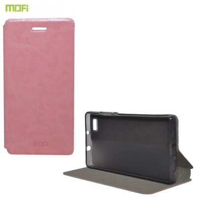 Mofi MOFI RUI Telefontok álló, bőr (FLIP, oldalra nyíló, asztali tartó funkció) Rózsaszín [Huawei P8 lite]