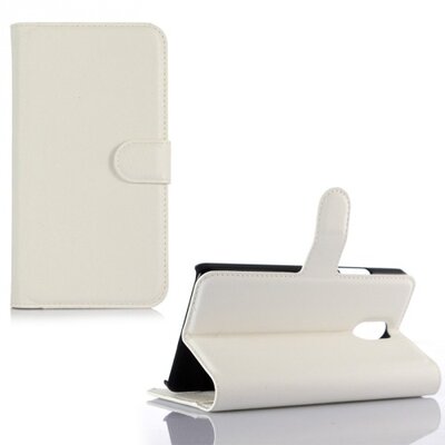 Telefontok álló, bőr hatású (flip, oldalra nyíló, asztali tartó funkció) Fehér [Lenovo Vibe P1m]