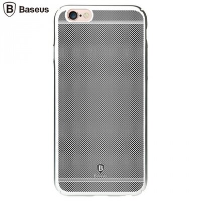 Baseus GLORY műanyag hátlapvédő telefontok (fémhatású keret, rácsminta) Ezüst [Apple iPhone 6+ Plus 5.5", iPhone 6S+ Plus 5.5"]