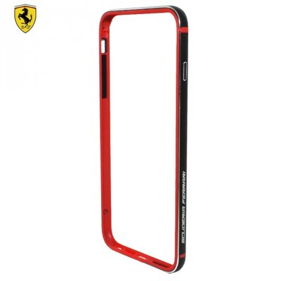 Cg mobile FEBPMP6LBK Ferrari alumínium hátlapvédő telefontok keret (gumi / szilikon belső, BUMPER) fekete/Piros [Apple iPhone 6+ Plus 5.5", iPhone 6S+ Plus 5.5"]