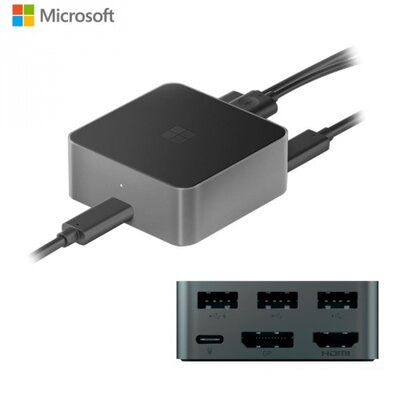 Microsoft HD-500 Média adapter / kijelződokkoló (HDMI kimenet, USB Type-C, 2 x USB aljzat) FEKETE [Microsoft Lumia 950, Lumia 950 XL]