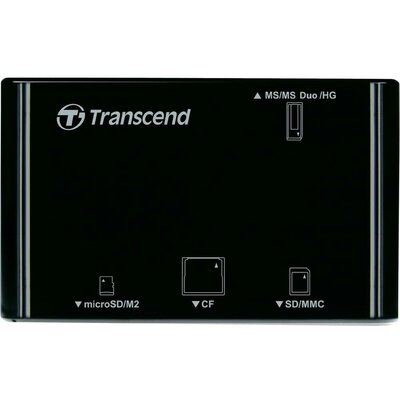 Külső kártyaolvasó, USB 2.0, fekete, Transcend P8
