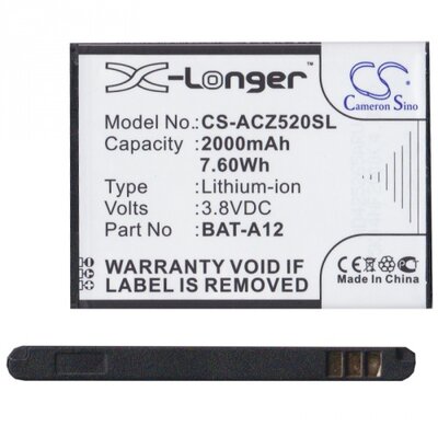 Utángyártott akkumulátor 2000 mAh Li-ion (BAT-A12 kompatibilis) - Acer Liquid Z520